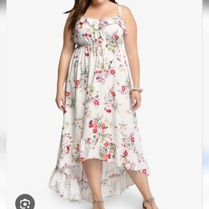 Torrid Cream Floral High-Low Floral Maxi Sundress Size 2X